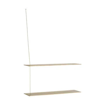 Stedge Regal - Weiß pigmentierte Eiche-Messing, 80 cm, 2 Regalböden - Woud
