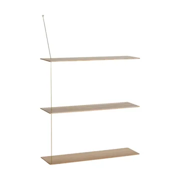 Stedge Regal - Weiß pigmentierte Eiche-Messing, 80 cm, 3 Einlegeböden - Woud