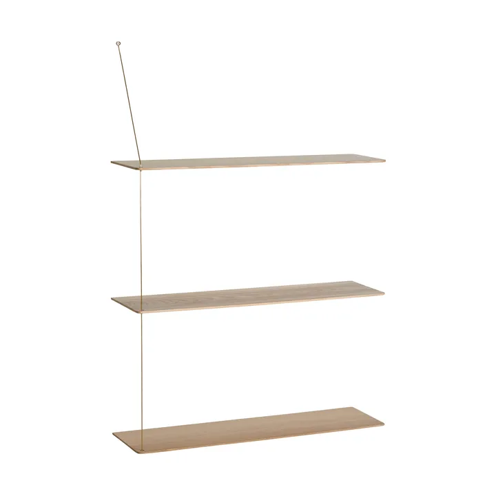 Stedge Regal - Weiß pigmentierte Eiche-Messing, 80 cm, 3 Einlegeböden - Woud