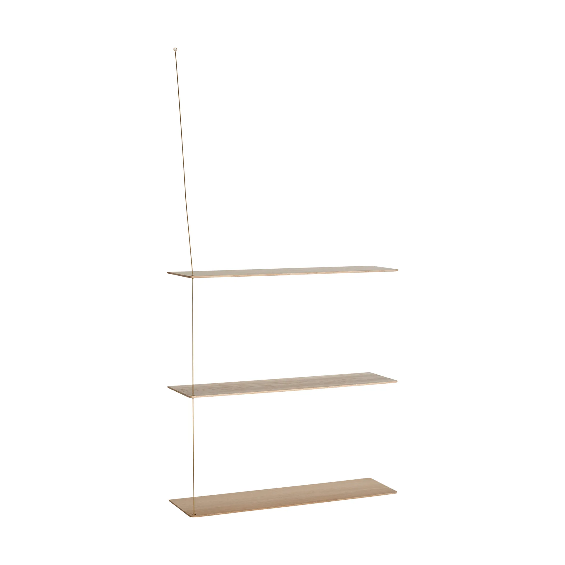 Stedge Regal, Weiß pigmentierte Eiche-Messing, 80 cm, 3 Einlegeböden Woud