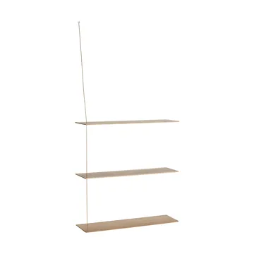 Stedge Regal - Weiß pigmentierte Eiche-Messing, 80 cm, 3 Einlegeböden - Woud