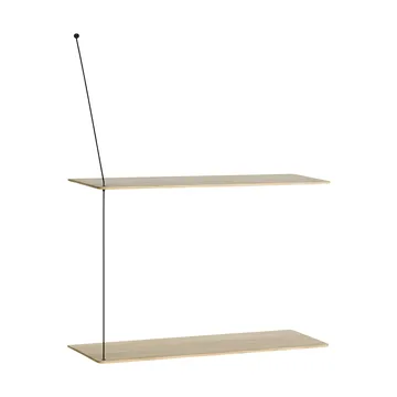 Stedge Regal - Weiß pigmentierte Eiche-Schwarz, 2 Regalböden, 60 cm - Woud