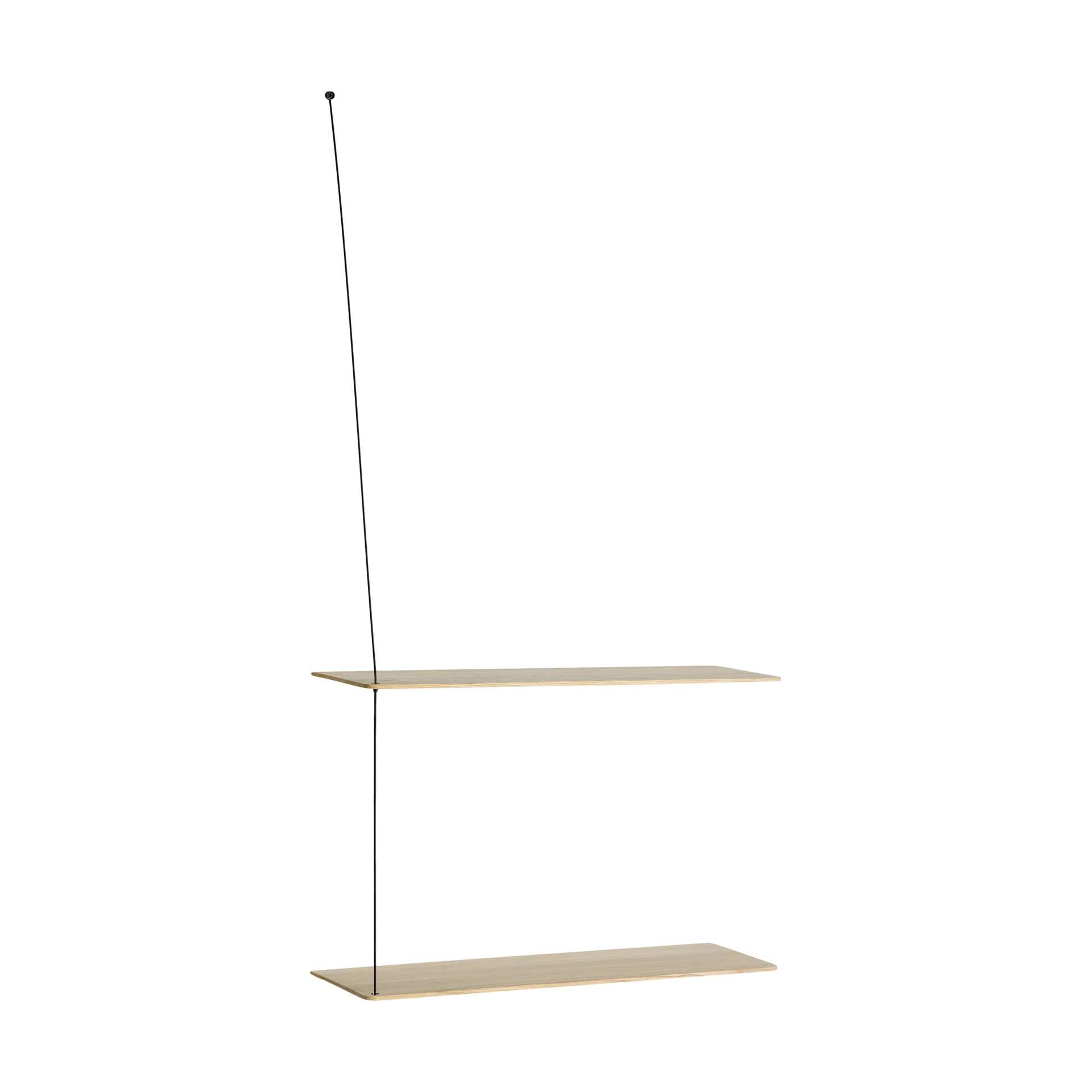 Stedge Regal, Weiß pigmentierte Eiche-Schwarz, 2 Regalböden, 60 cm Woud