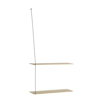 Stedge Regal - Weiß pigmentierte Eiche-Schwarz, 2 Regalböden, 60 cm - Woud