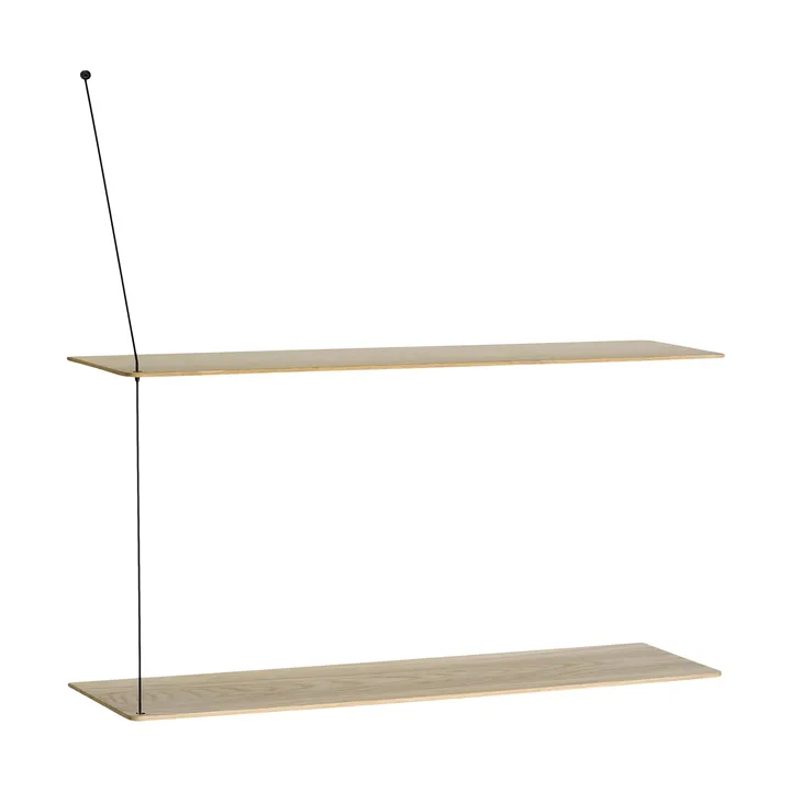Stedge Regal - Weiß pigmentierte Eiche-Schwarz, 80 cm, 2 Regalböden - Woud