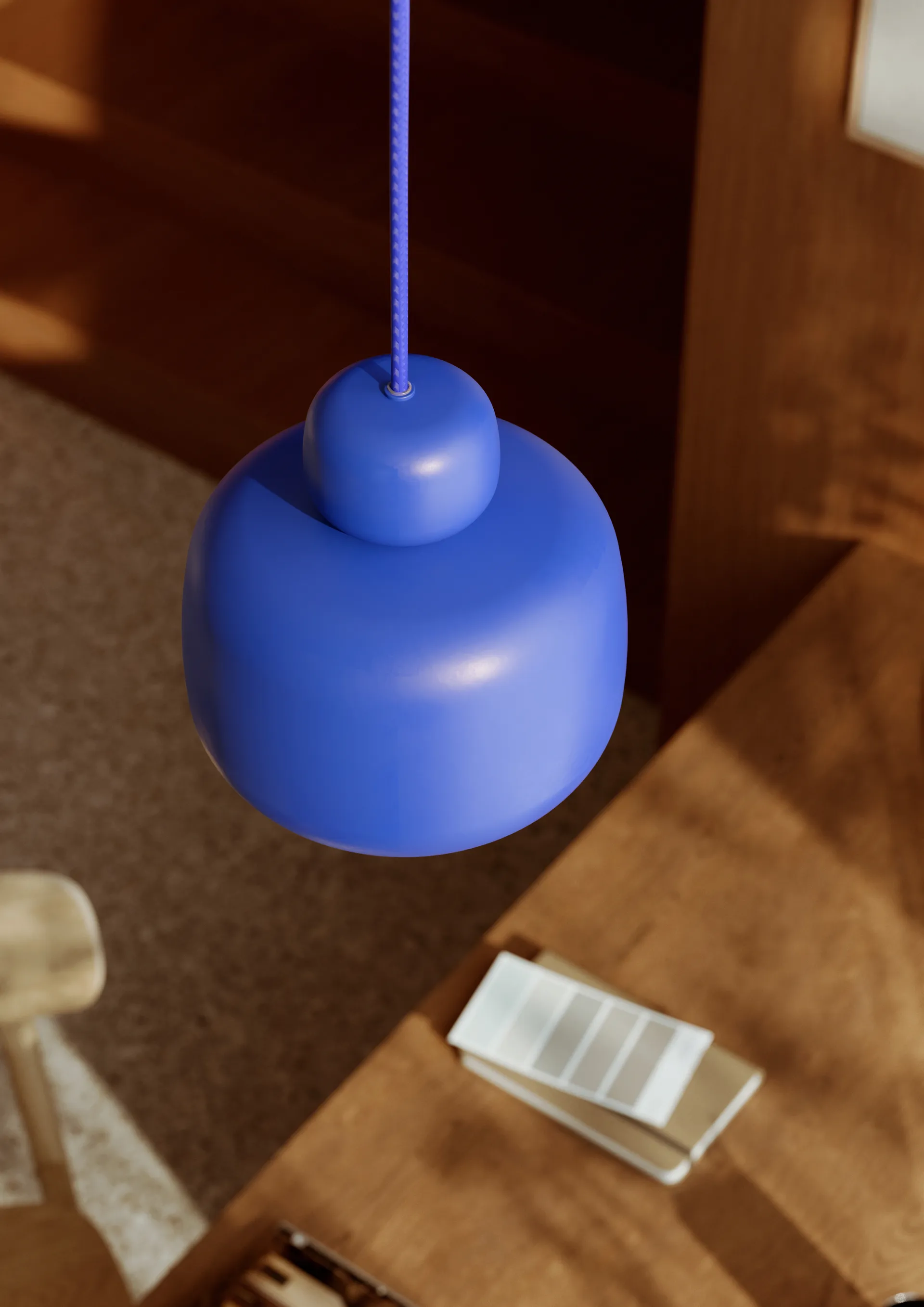 Stone Pendelleuchte small, Cobalt blue Woud