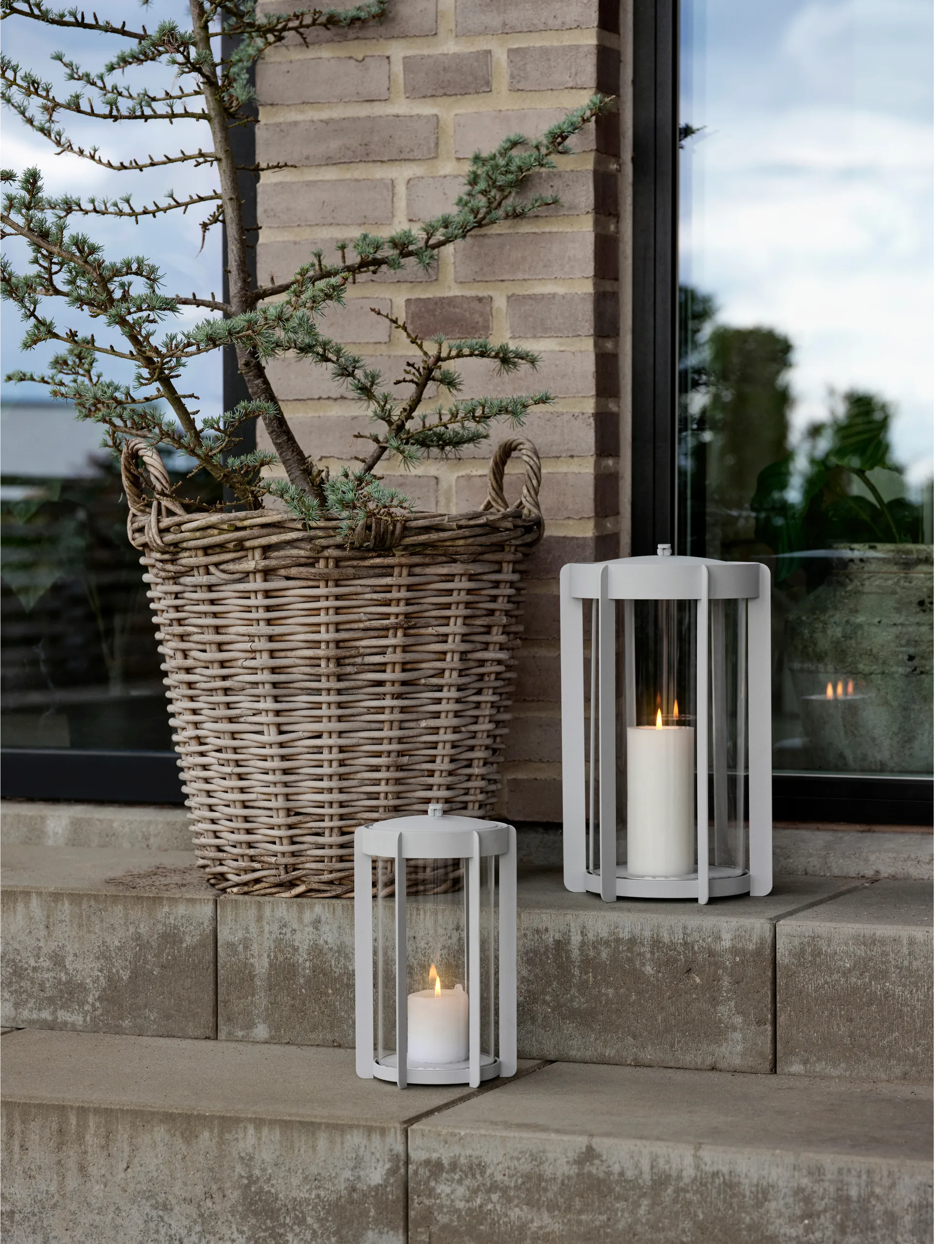 Firefly Lanterna Windlicht 25 cm, Soft Grey Zone Denmark