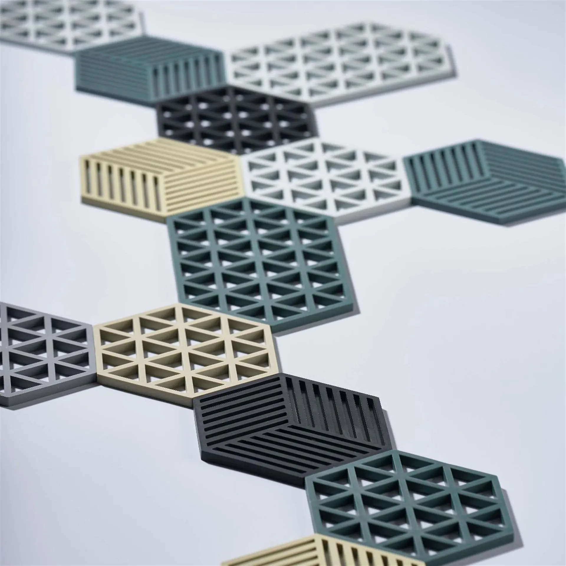 Hexagon Topfuntersetzer, Schwarz Zone Denmark