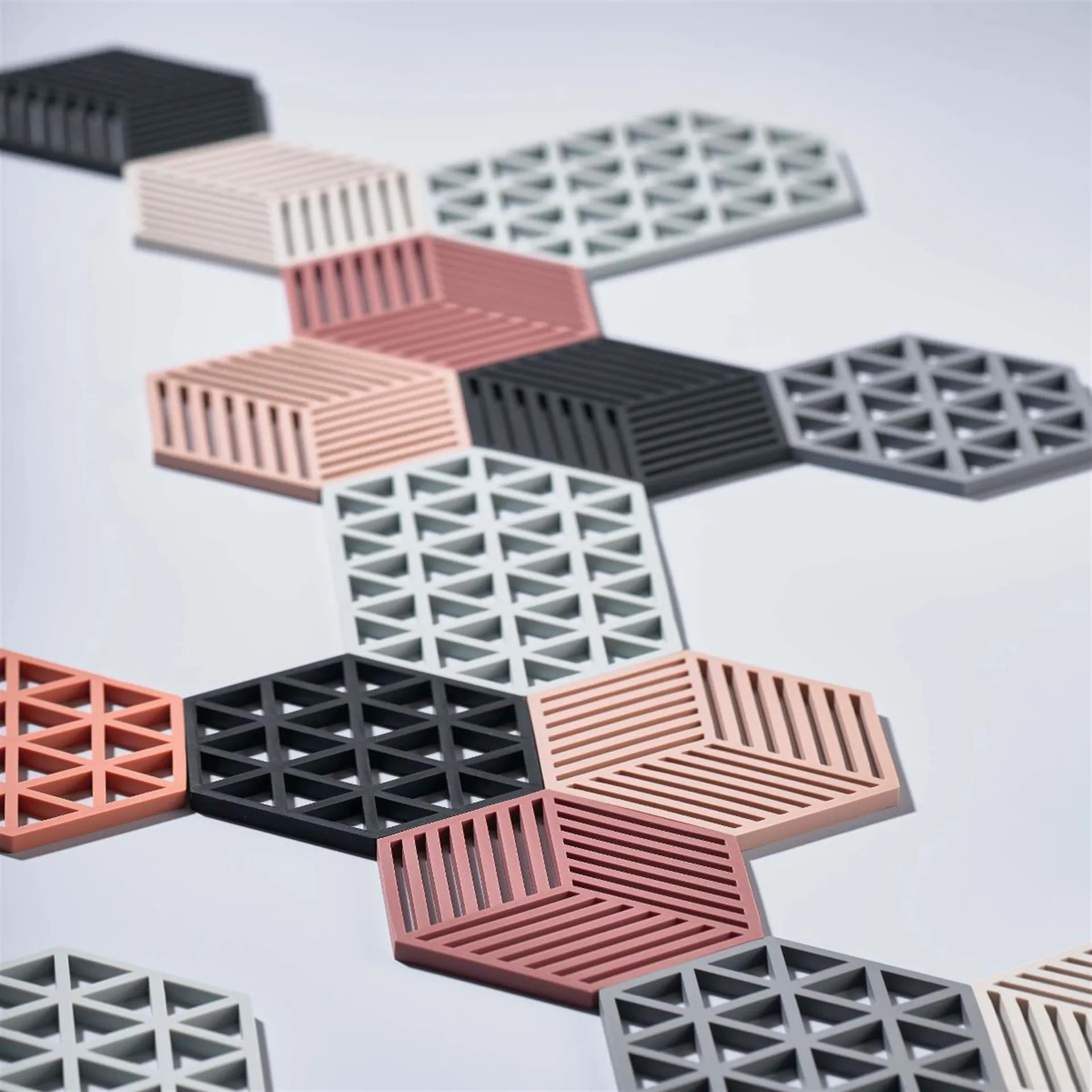 Hexagon Topfuntersetzer, Schwarz Zone Denmark