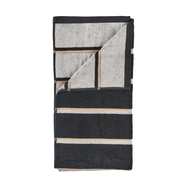 Sauna Handtuch - Black-soft grey-camel, 50x100 cm - Zone Denmark