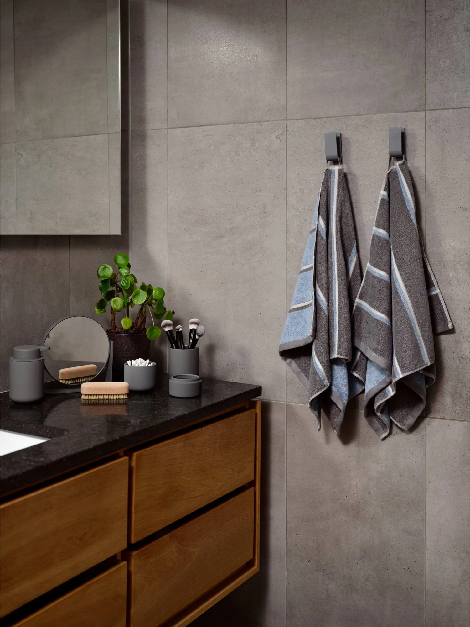 Sauna Handtuch, Grey-blue fog-soft grey, 50x100 cm Zone Denmark