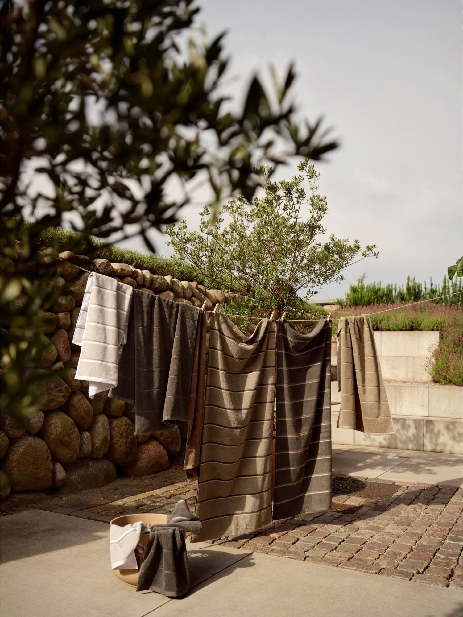 Sauna Handtuch, Grey-blue fog-soft grey, 70x140 cm Zone Denmark