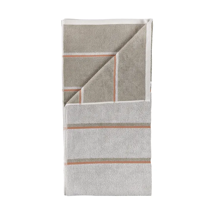 Sauna Handtuch - Soft grey-eucalyptus-terracotta, 70x140 cm - Zone Denmark