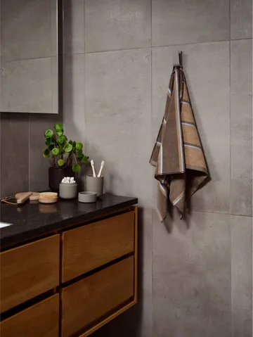 Sauna Handtuch - Taupe-camel-sky blue, 50x100 cm - Zone Denmark