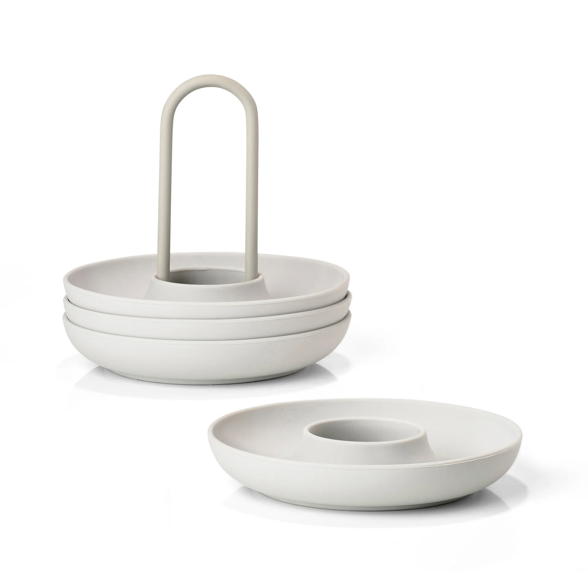 Singles Eierbecher 4er Pack mit Halter, Warm Grey Zone Denmark