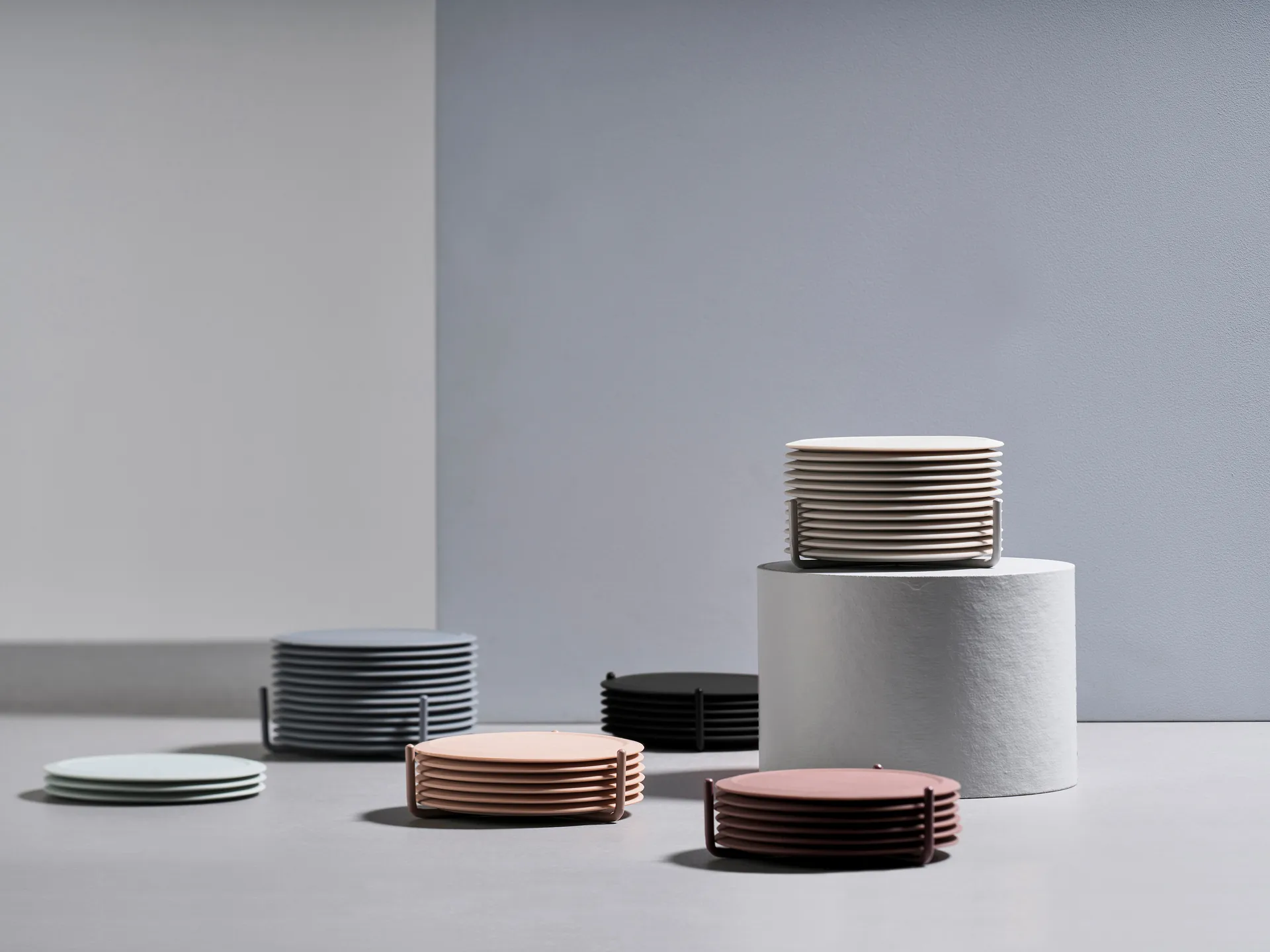 Singles Glasuntersetzer mit Halter, Warm grey Zone Denmark