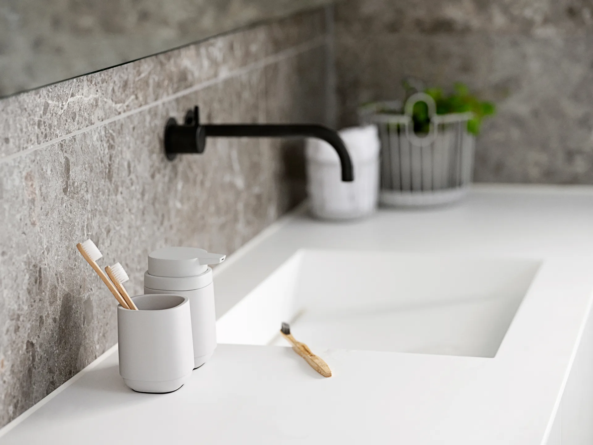 Time Seifenspender 13cm, Soft grey Zone Denmark