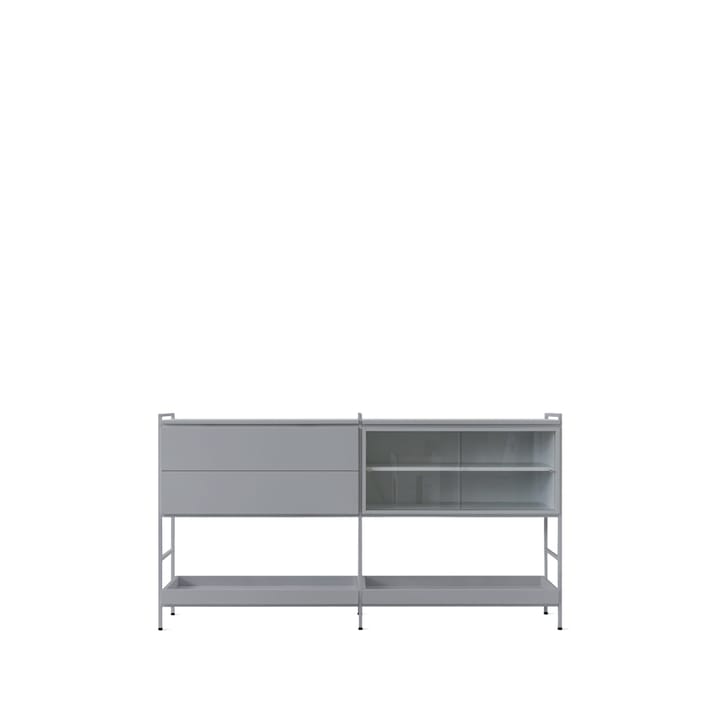 Molto Medium Sideboard - Grau, 2 Teile mit Vitrine - Zweed