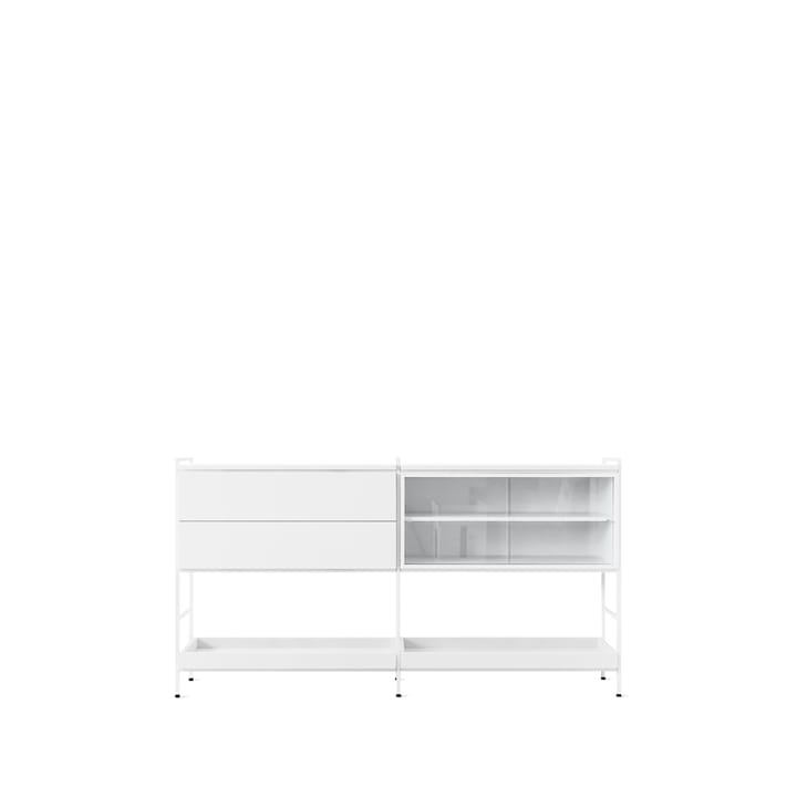 Molto Medium Sideboard - Weiß, 2 Teile mit Vitrine - Zweed