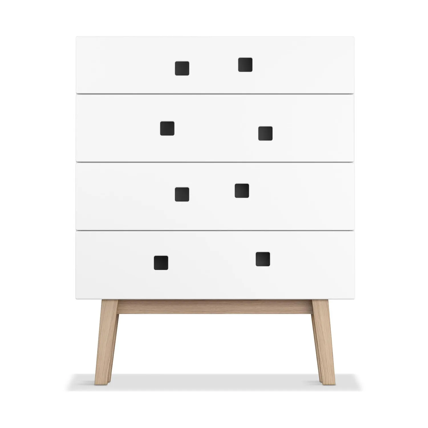 Peep B3 Kommode, Weiß, retro, Eichengestell Zweed