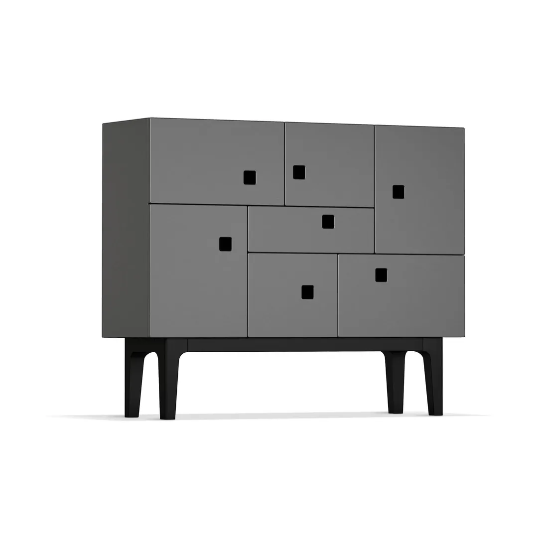 Peep C1 Schrank, Slate grey, Gestell schwarz lackiert Zweed