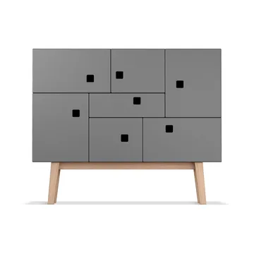 Peep C1 Schrank - Slate grey, retro, Eichengestell - Zweed