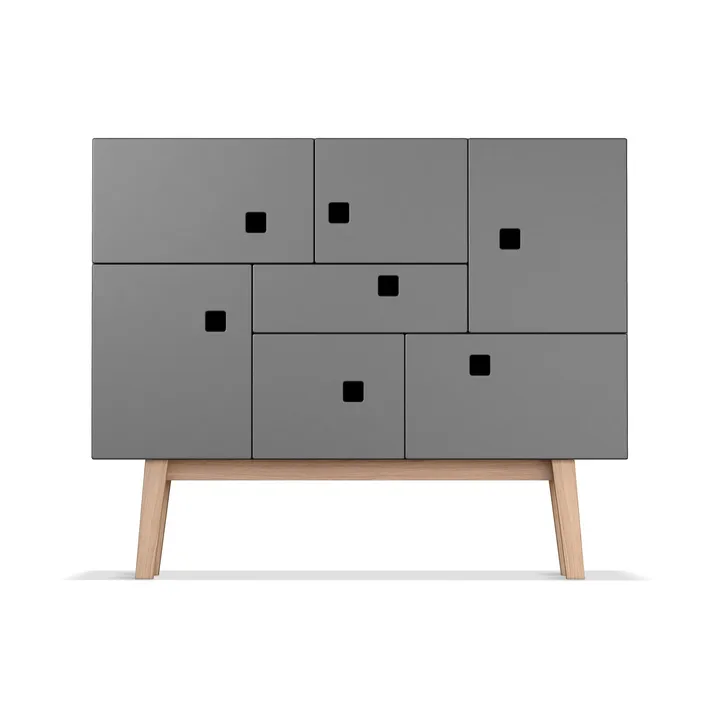 Peep C1 Schrank - Slate grey, retro, Eichengestell - Zweed
