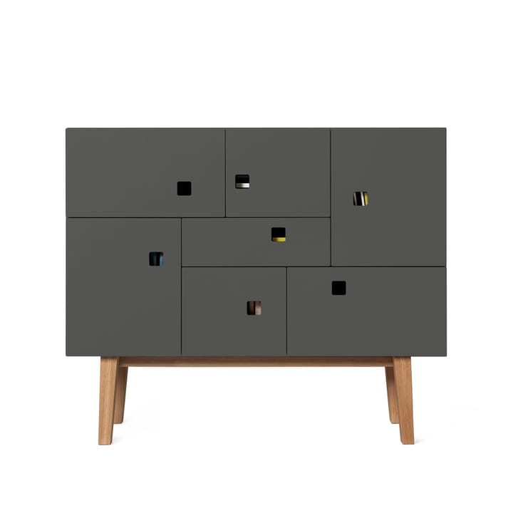 Peep C1 Schrank - Slate grey, retro, Eichengestell - Zweed