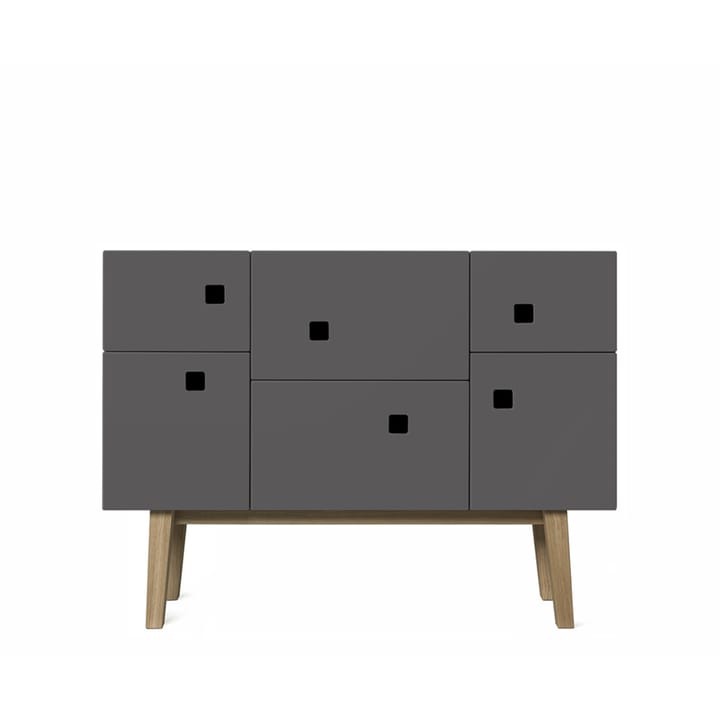 Peep C2 Schrank - Slate grey, retro, Eichenbeine - Zweed