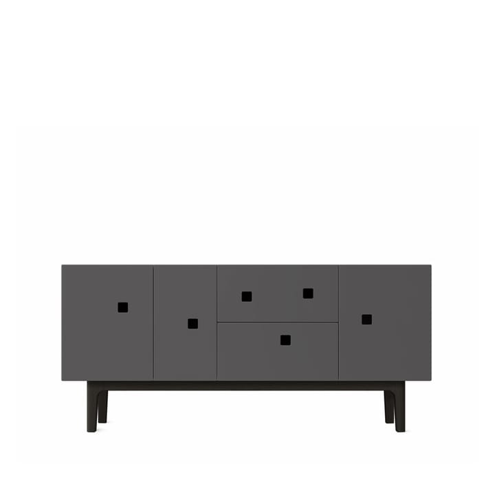 Peep M2 Tv-Bank - Slate grey, schwarz lackiert - Zweed