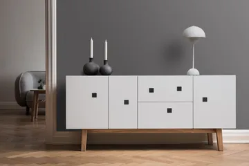 Peep M2 Tv-Bank - Weiß, retro, Eichengestell - Zweed