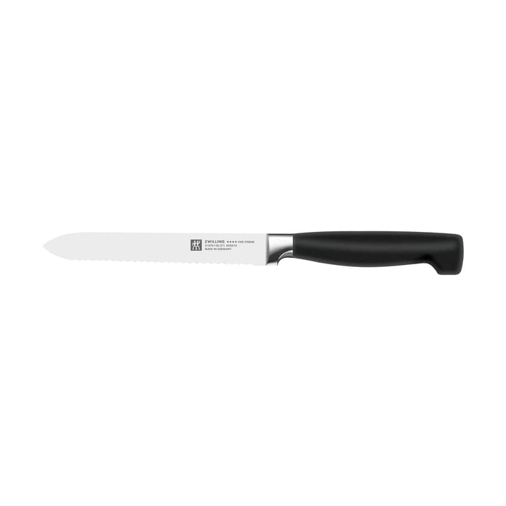 Zwilling Four Star  gezacktes Allzweckmesser 13 cm - Schwarz-Edelstahl - Zwilling