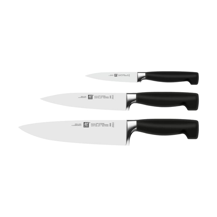 Zwilling Four star Messerset 3-teilig - Schwarz-Edelstahl - Zwilling