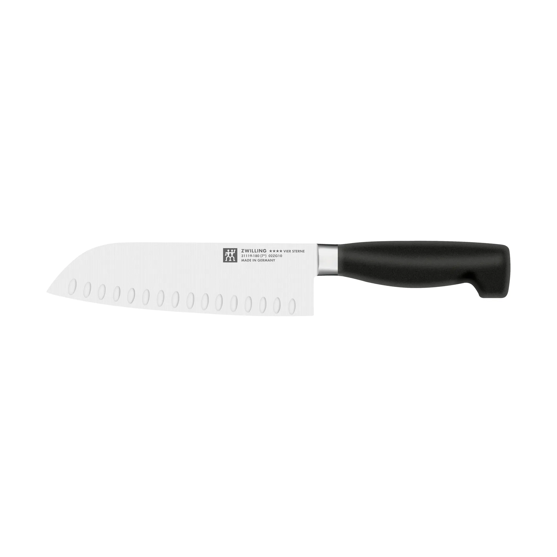 Zwilling Four star Santokumesser 18 cm, Schwarz-Edelstahl Zwilling