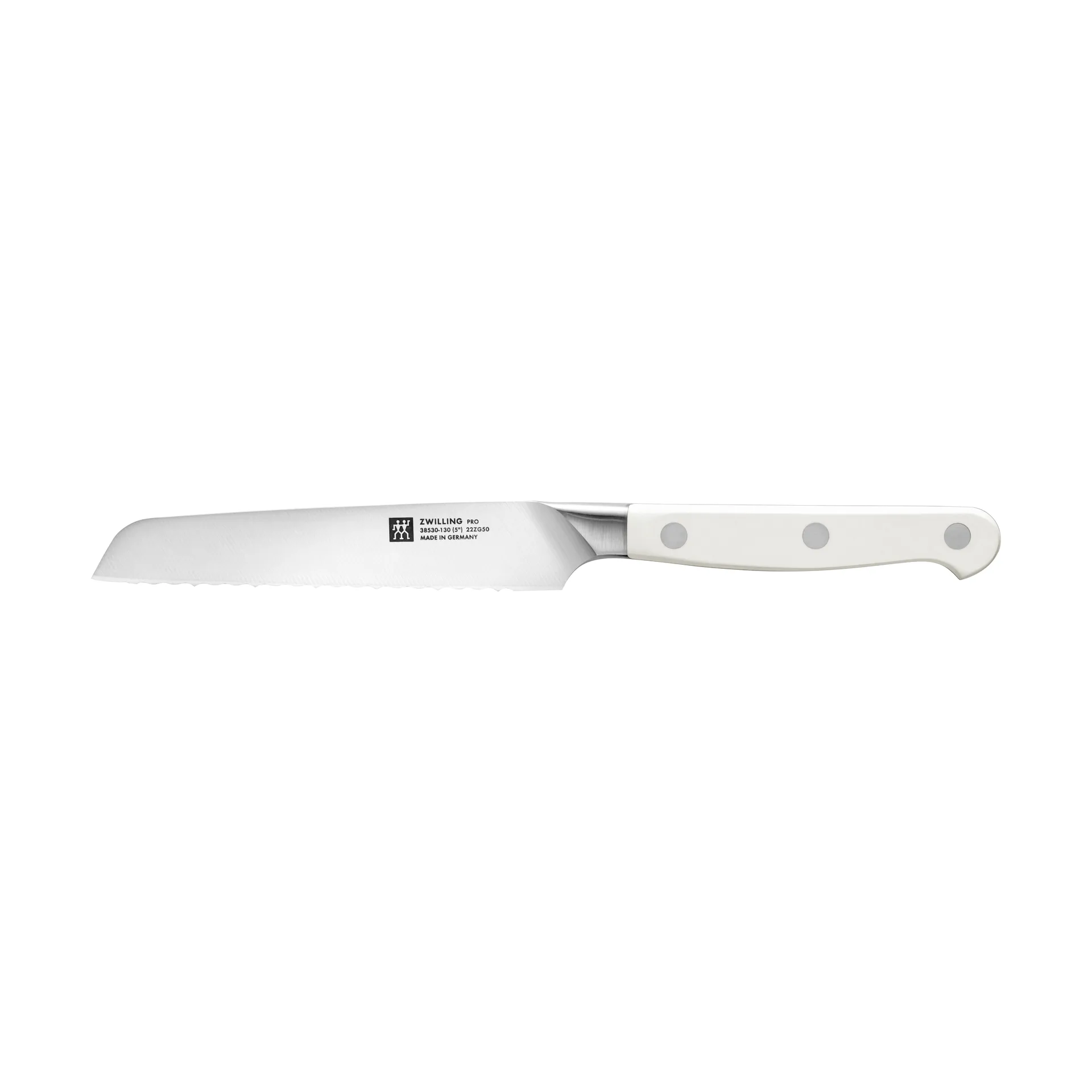 Zwilling pro le blanc  gezacktes Allzweckmesser 13 cm, Weiß-Edelstahl Zwilling