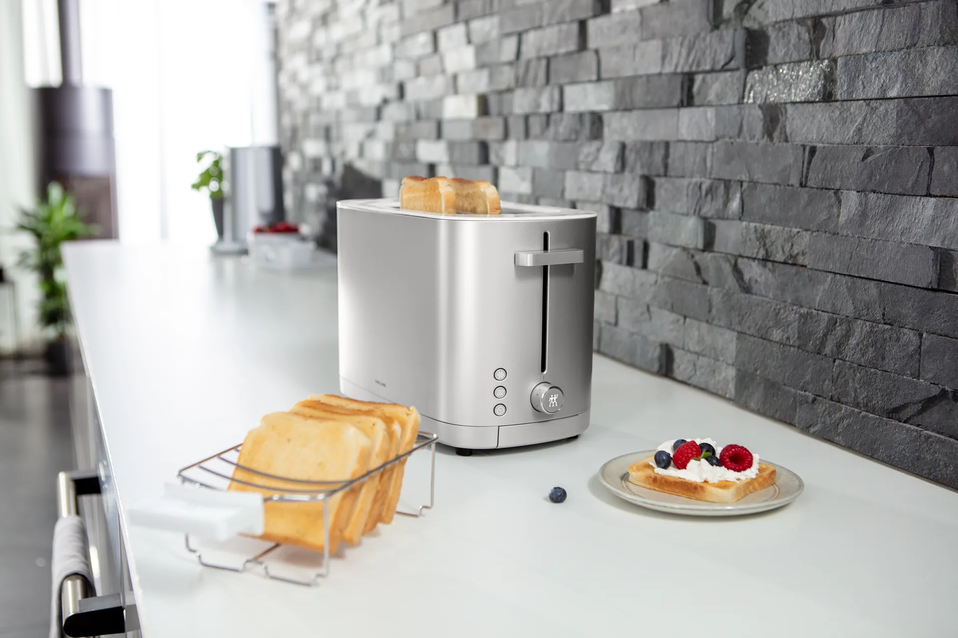 Zwilling Toaster mit Warmhaltefunktion 2 Schlitzen, Silber Zwilling