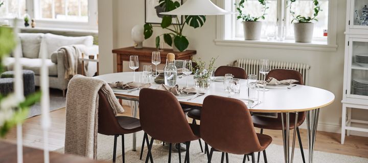 Eine klassisch skandinavische Tischdekoration