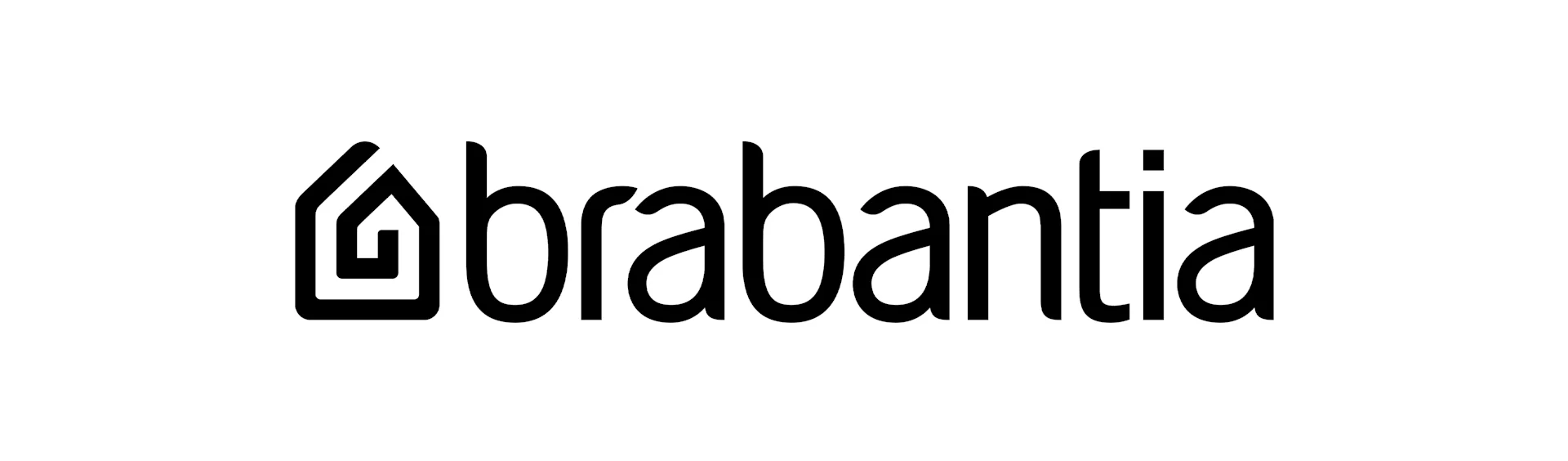 Brabantia-Logo mit stilisiertem Haus-Symbol und dem Markennamen in Kleinbuchstaben.