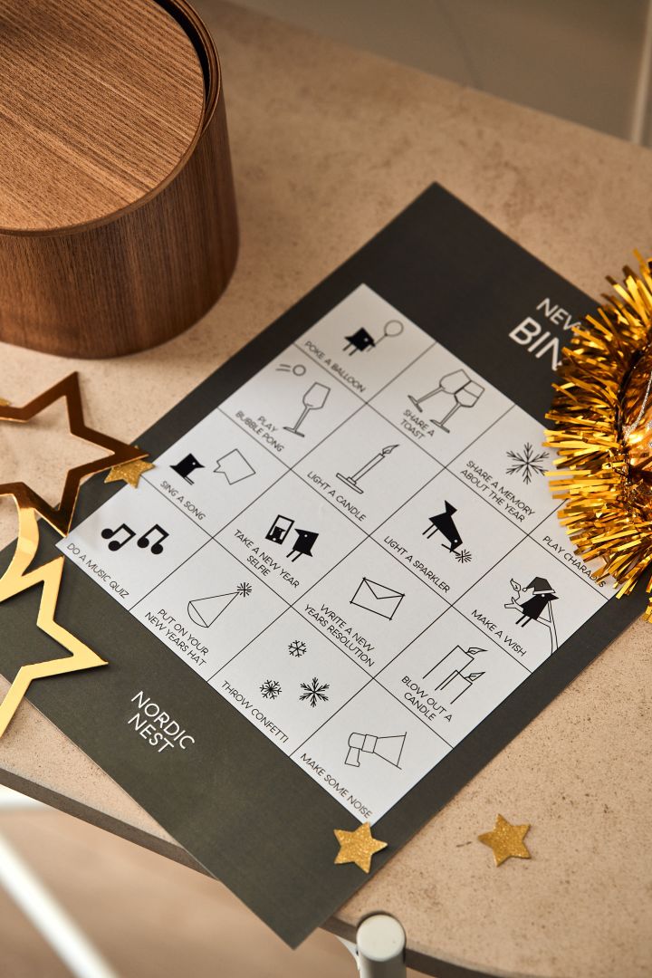 Ideen für Ihre Silvesterparty: Hier sehen Sie eine selbstgemachte Bingo-Karte, die Sie ganz einfach nachmachen können.