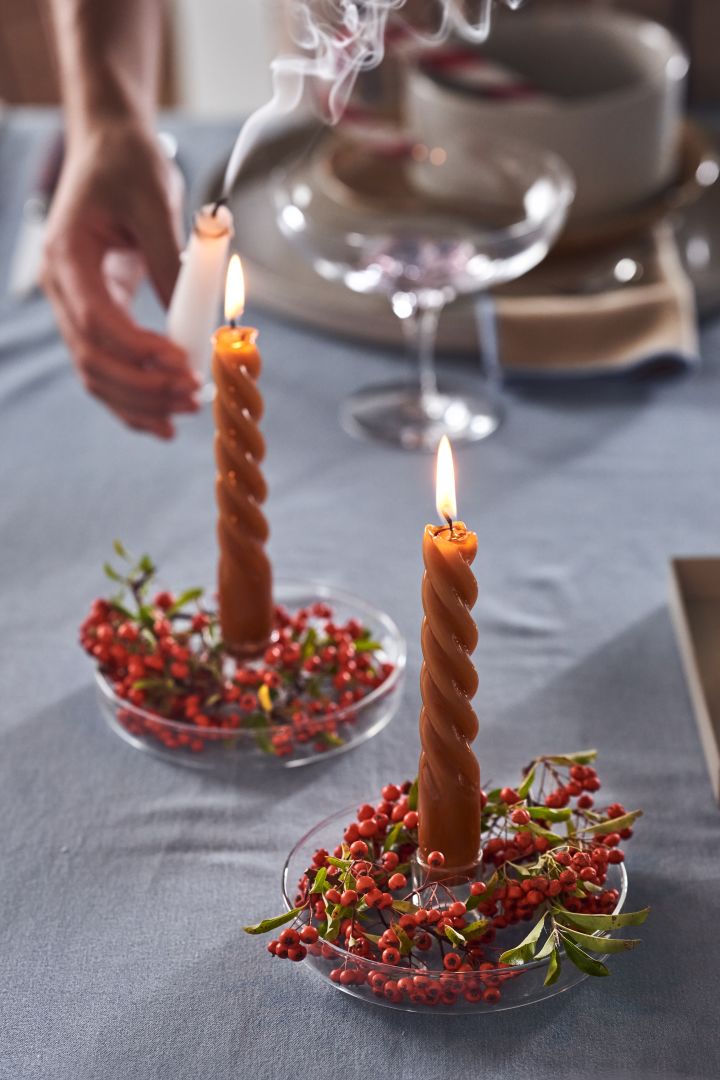Die Twist Kerze von HAY ist ein Trend skandinavischer Weihnachtsdekorationen für 2021.