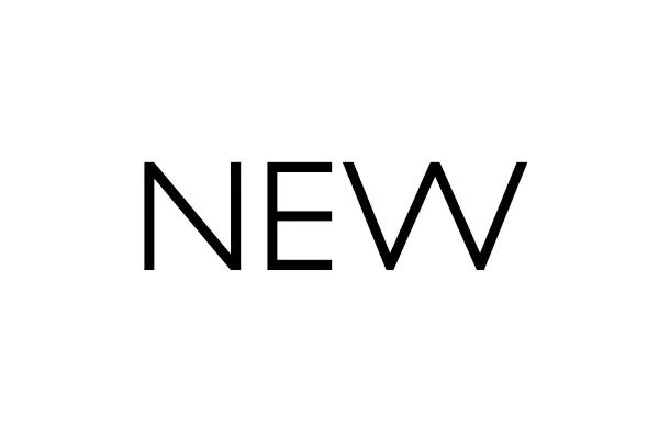Das Wort NEW in schwarzer serifenloser Schrift auf weißem Hintergrund.