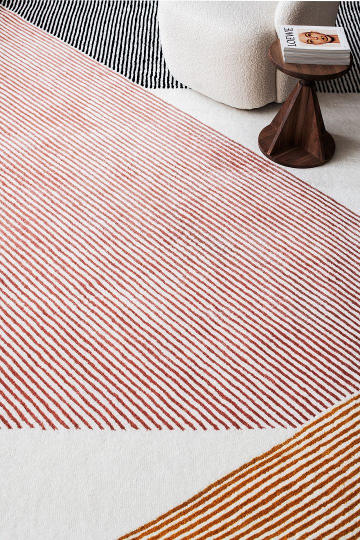 NJRD Teppich rectangles in Pink, Weiß und Orange.  