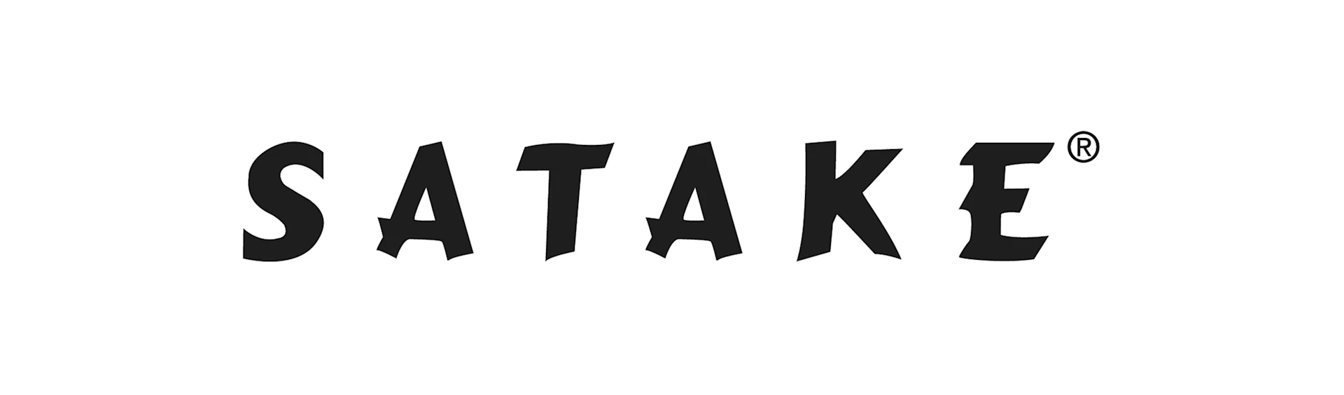 „SATAKE“-Logo in stilisierter, fetter schwarzer Schrift mit einem eingetragenen Warenzeichen.