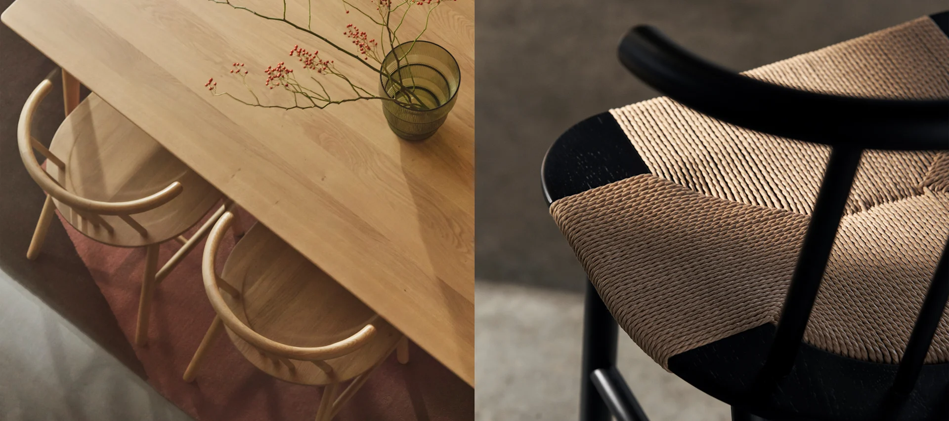 Das Design der zahlreichen Produkte von NJRD, darunter Wollteppiche, Decken aus recyceltem Material, Vasen und Geschirr, entstammt dem Designer-Duo des schwedischen Prinzen Carl Philip Bernadotte nd Oscar Kylberg.