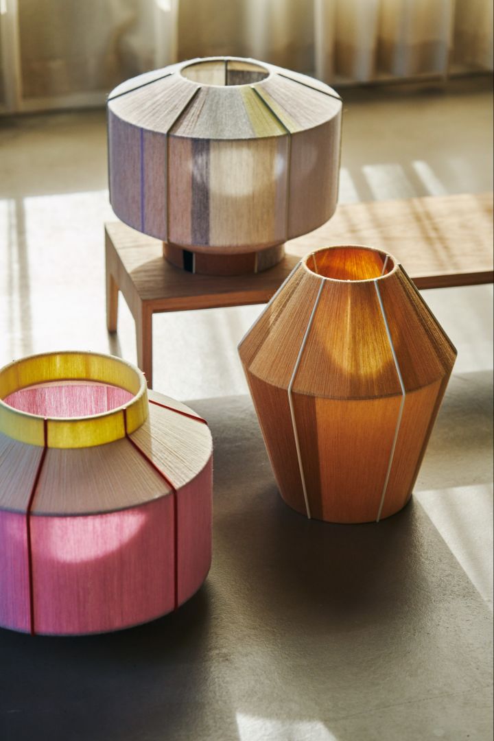 Eine Kollektion der Bonbon-Lampenschirme in allen Formen und Farben von HAY.
