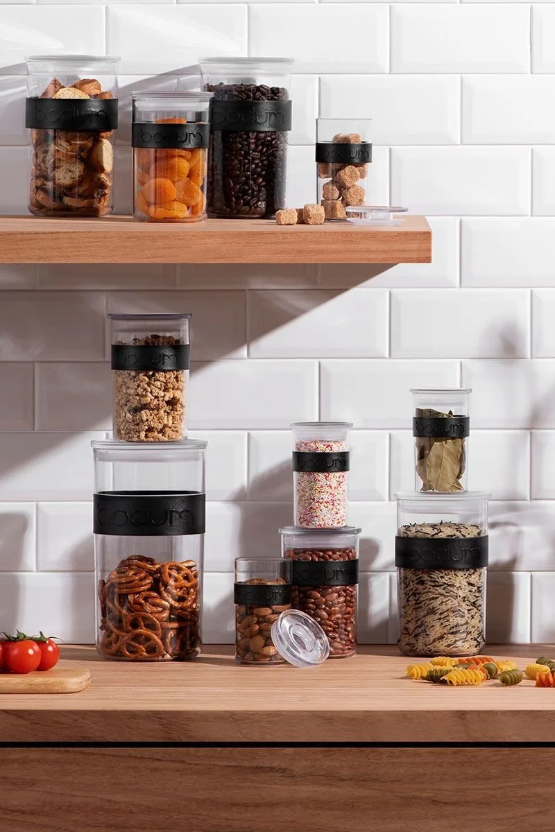 Die Presso-Dosen von Bodum sind in verschiedenen Größen erhältlich und eignen sich hervorragend für die Aufbewahrung von trockenen Lebensmitteln.
